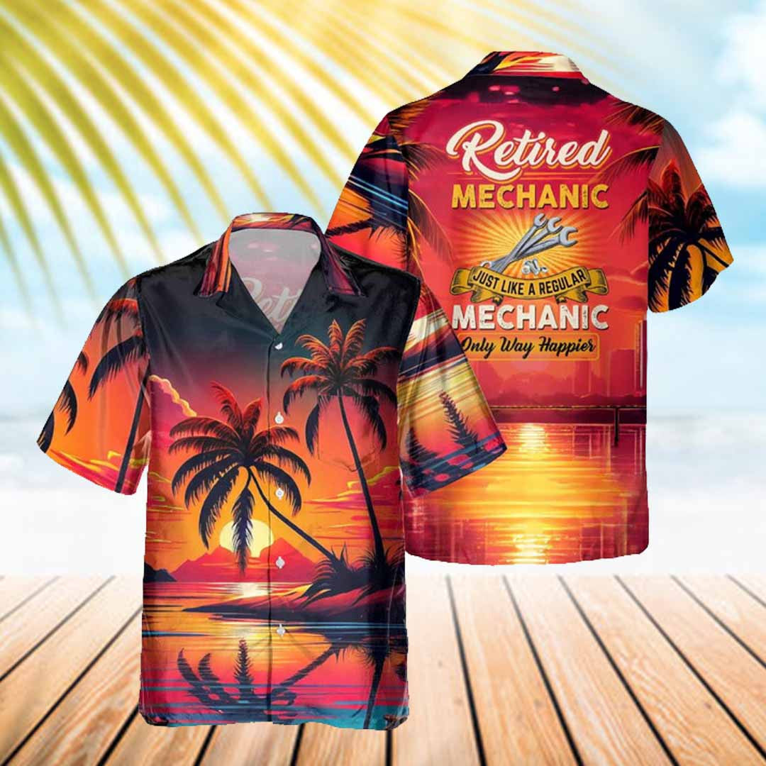 AWESOME MECHANIC- AOP POCKET HAWAIIAN SHIRT