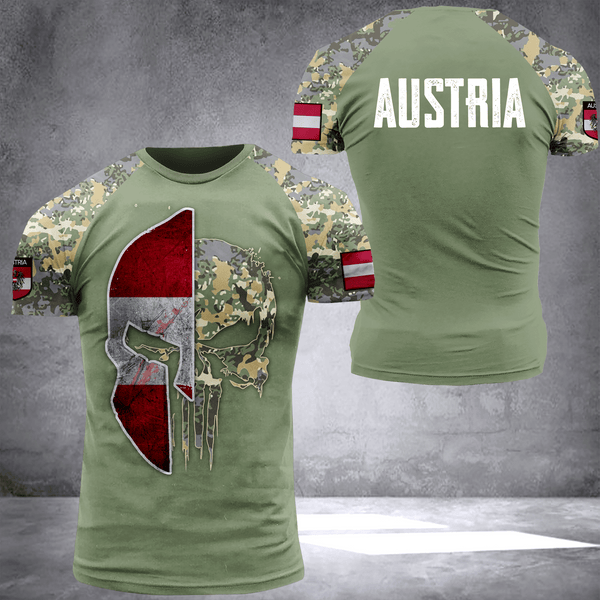 Austria spartan camo National Flag T-shirt I02