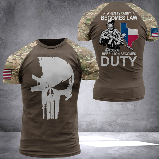 Texas son of america camo National Flag T-shirt