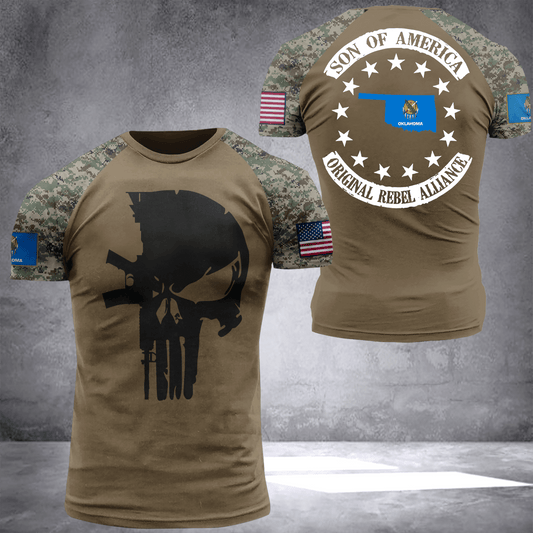 Oklahoma son of america camo National Flag T-shirt