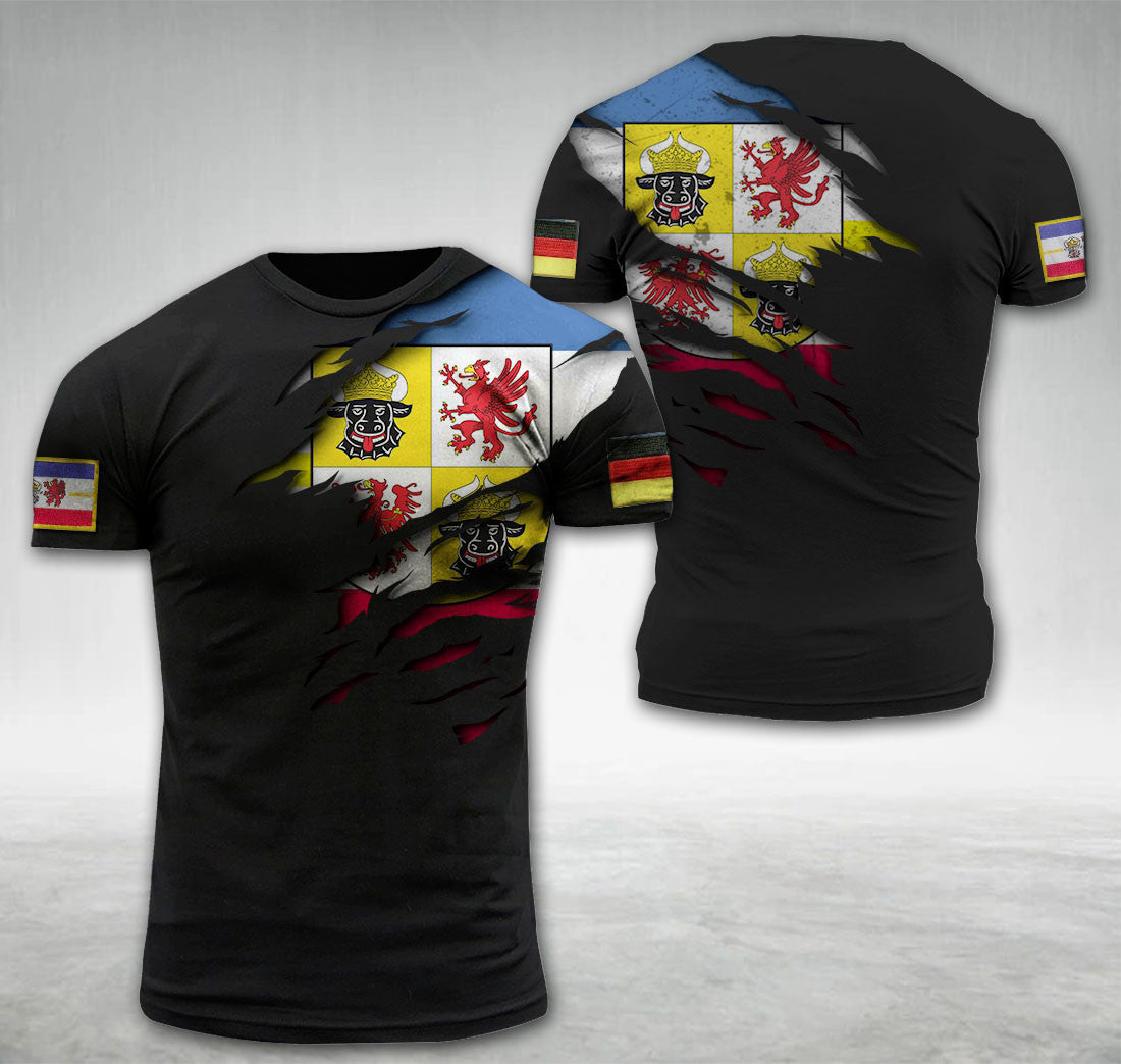 Mecklenburg Vorpommern Germany National Flag T-shirt I02