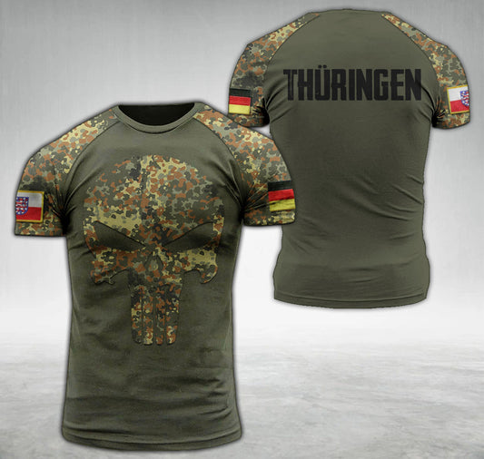 Thuringia Germany Sleeves Pun Camo T-shirt 1205