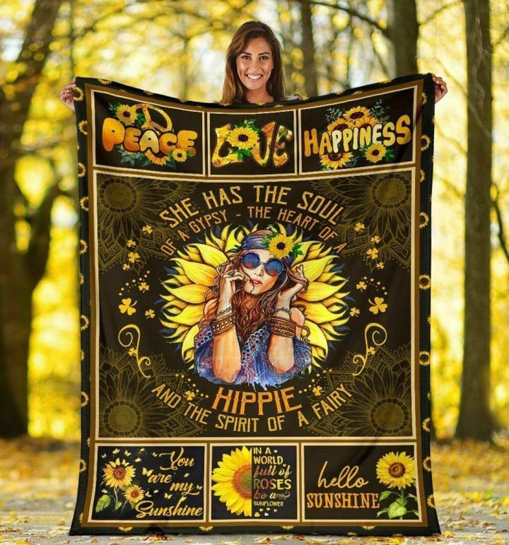 Hippie Peaceful bedding Quilt blankets 3d 016
