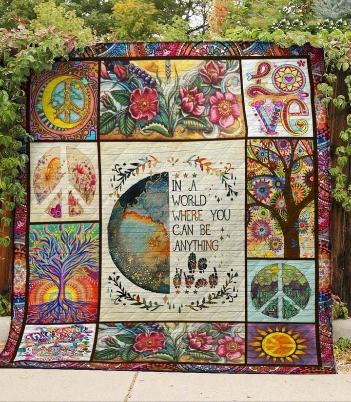 Hippie Peaceful bedding Quilt blankets 3d 021