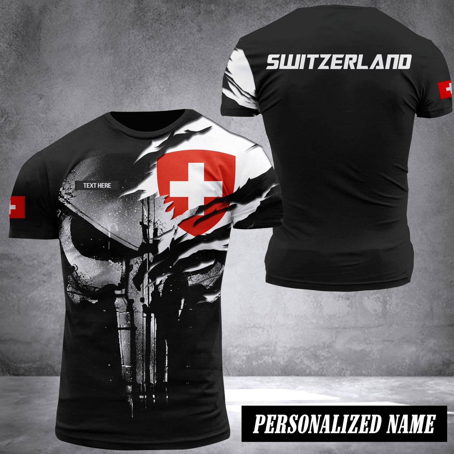 Switzerland pun flag customize T-shirt