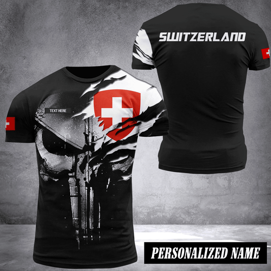 Switzerland pun flag customize T-shirt