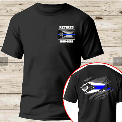 USA-Texas-Ohio blue line customize T-shirt