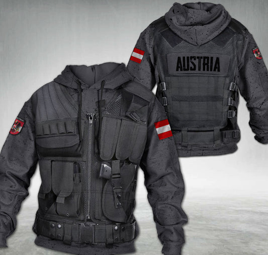 Austria combat vest hoodie