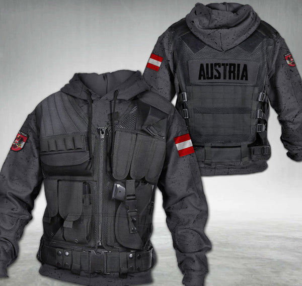 Austria combat vest hoodie