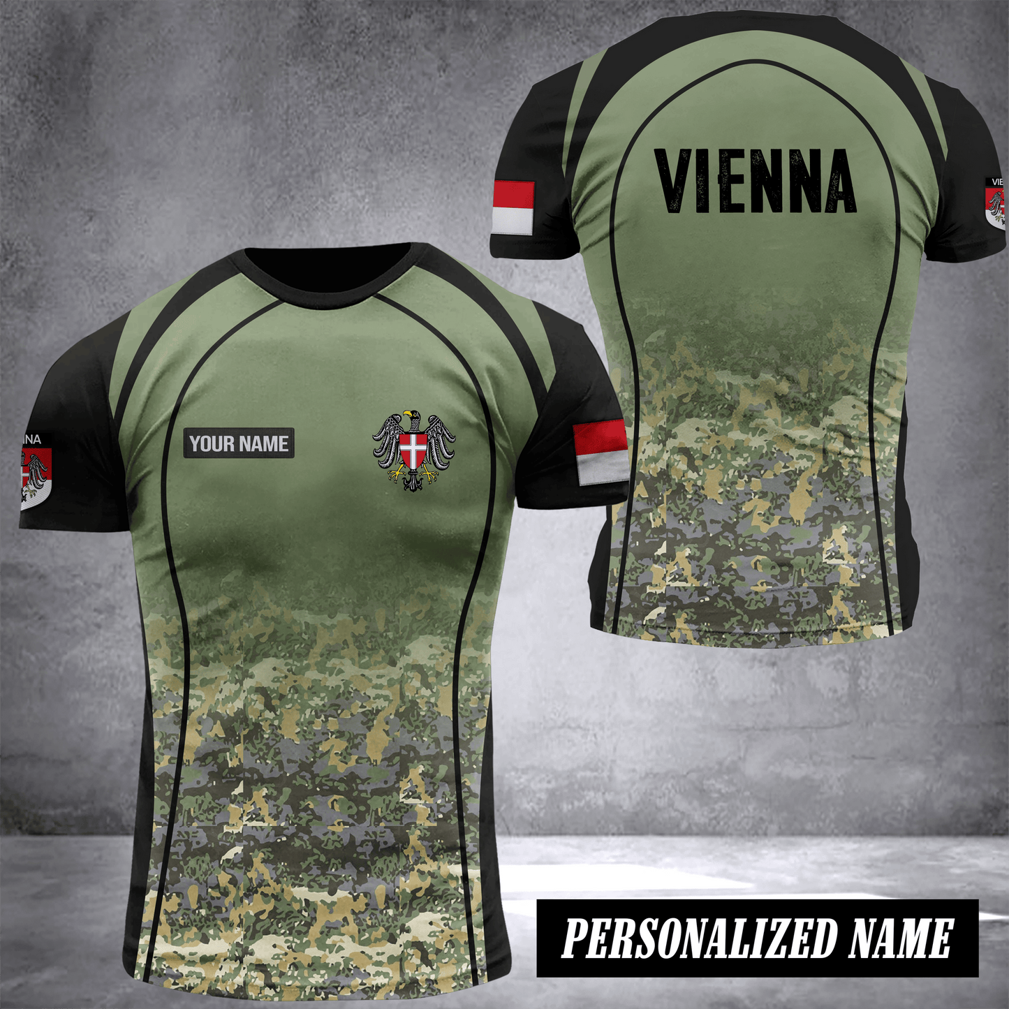 Vienna austria pun camo customize T-shirt