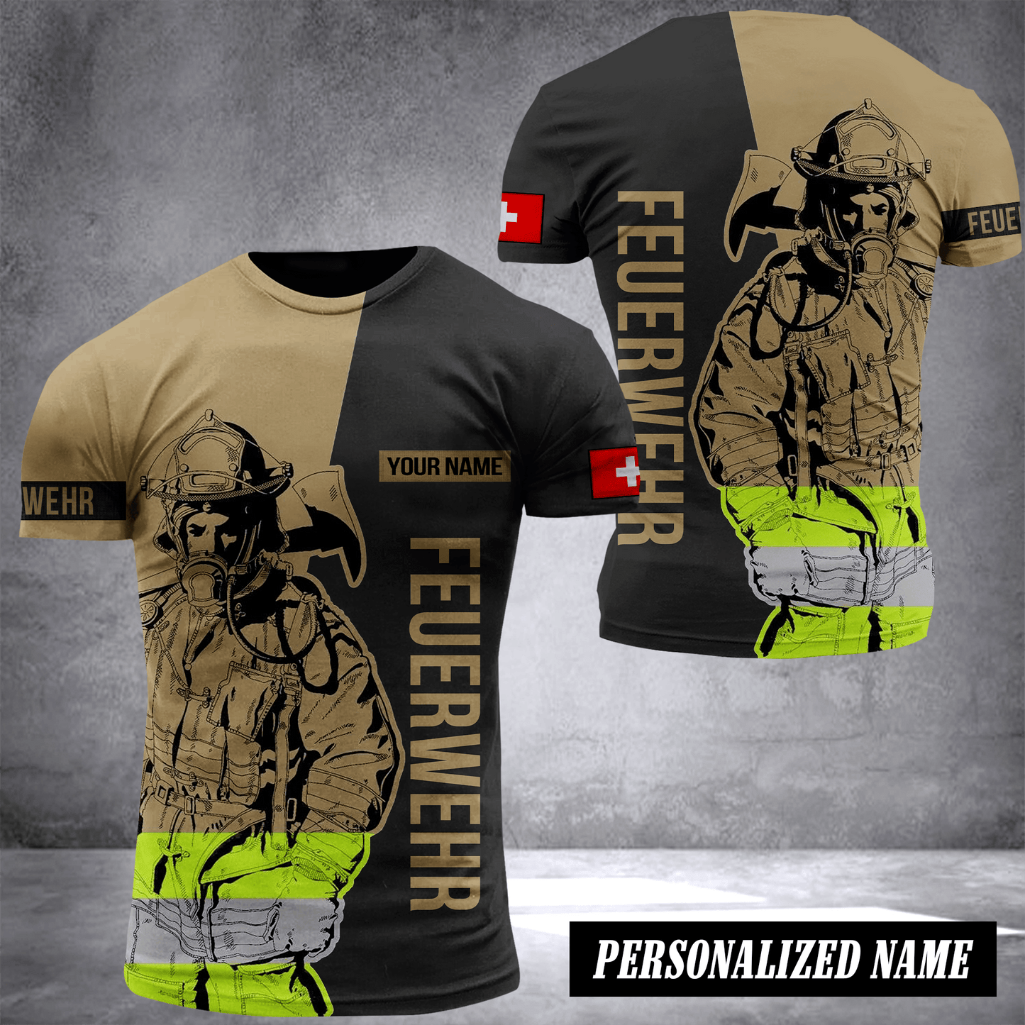 Firefighter Switzerland customize T-shirt 245