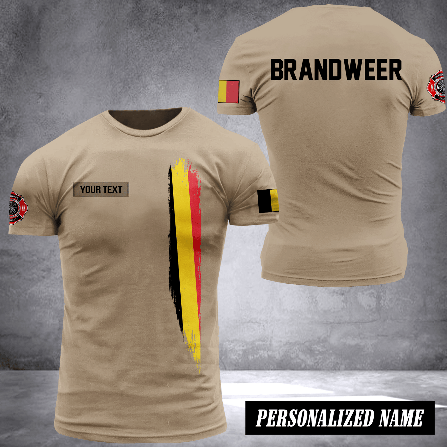 Firefighter Belgium customize T-shirt 2452