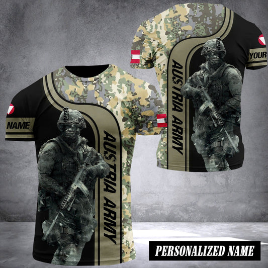 Austria soldier camo customize T-shirt
