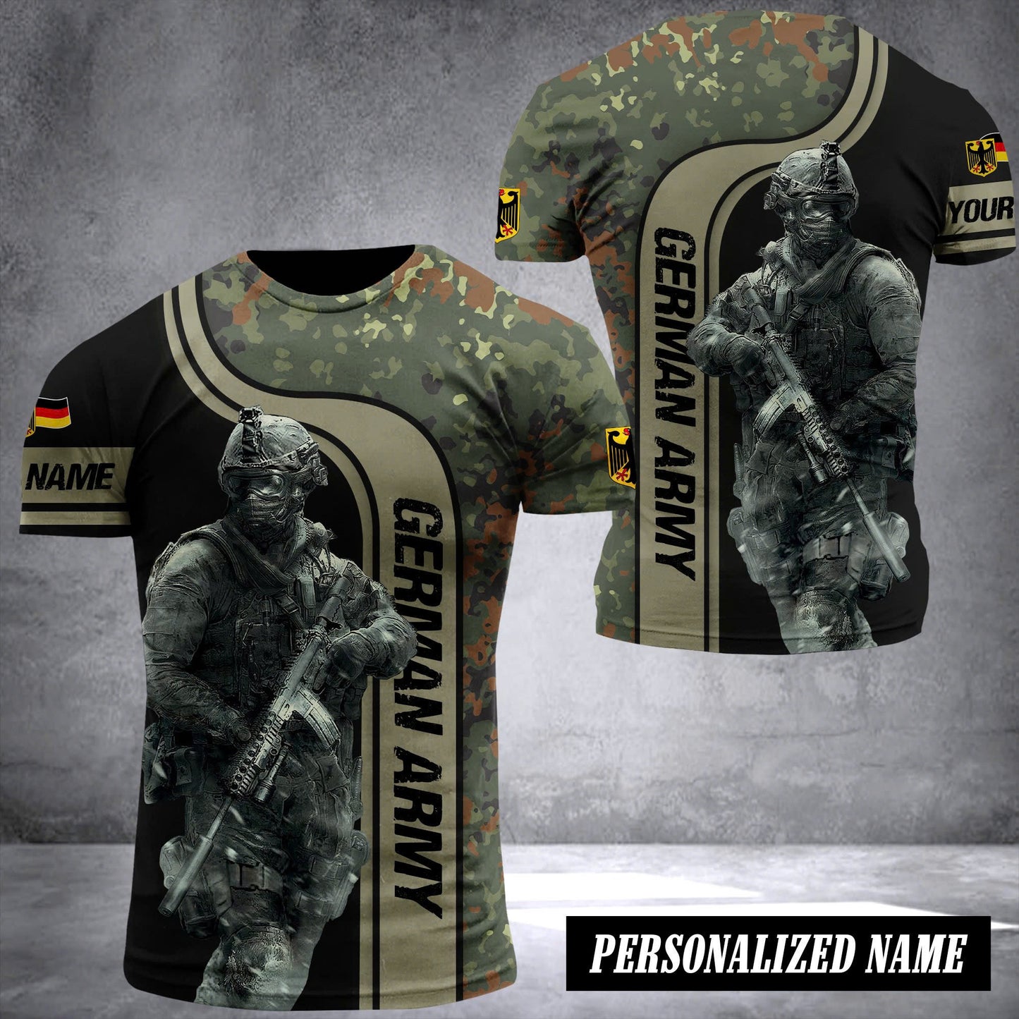 German soldier camo customize T-shirt