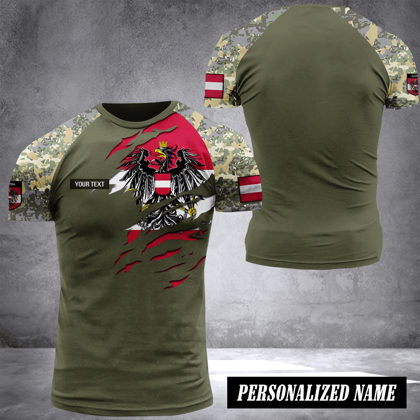 Austria soldier camo customize T-shirt 2