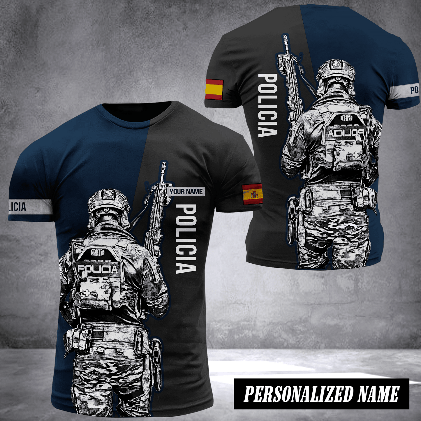 Spain policia custom T-shirt 2509