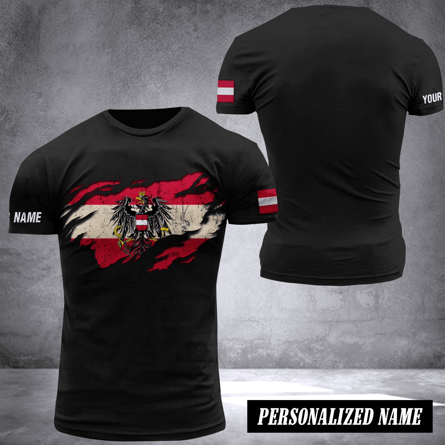 Austria flag custom T-shirt 2509