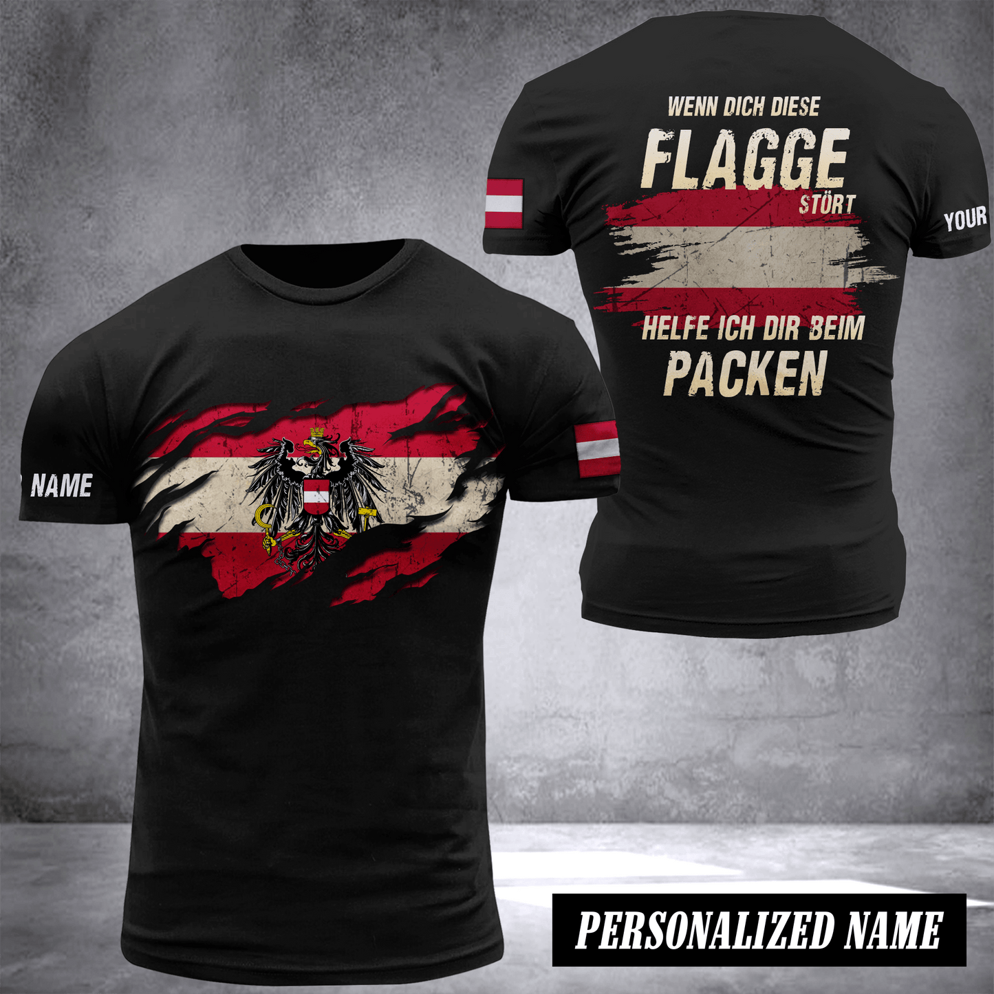 Austria flag custom T-shirt 2509