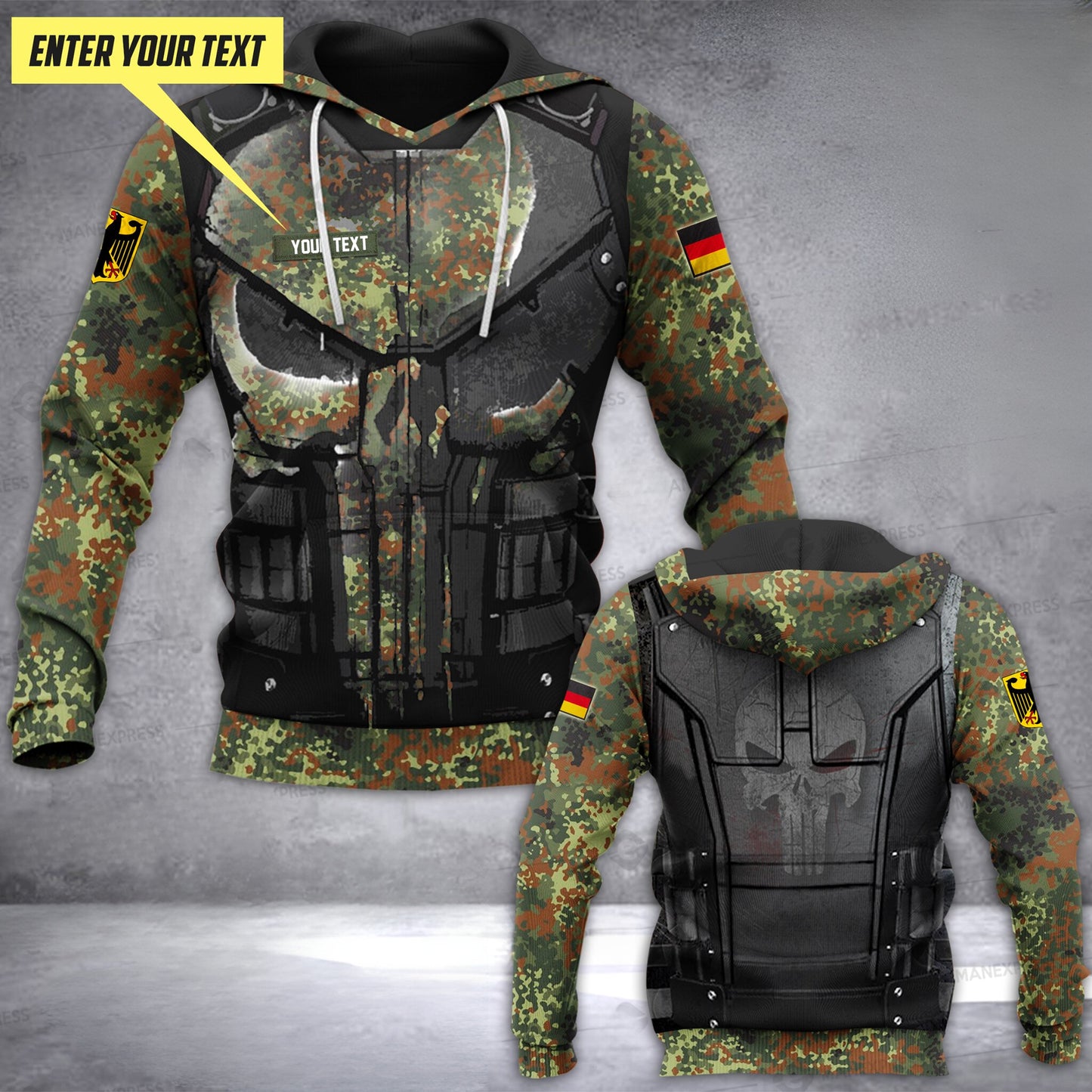 Germany soldier HOODIE hoodie customize 3d printed punfull