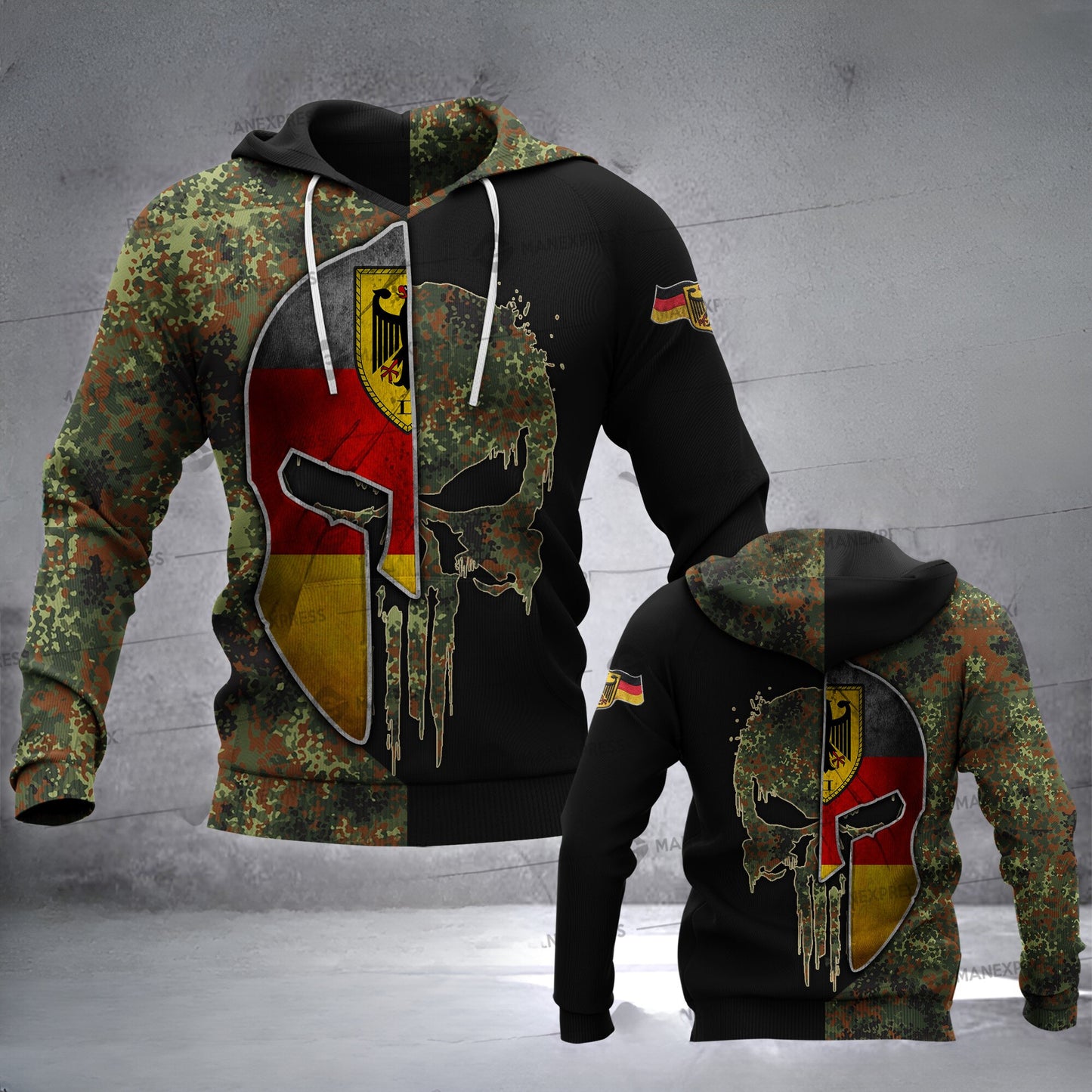 Germany soldier HOODIE hoodie customize 3d printed punhalf