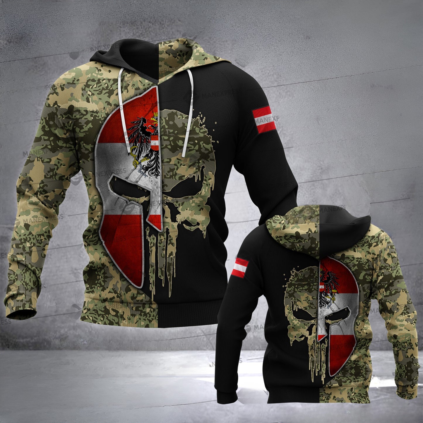 Austria soldier HOODIE hoodie customize 3d printed punhalf