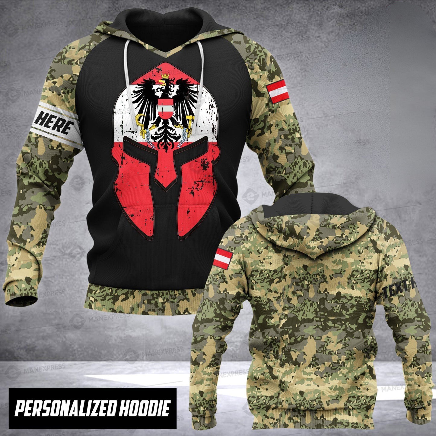 Austria soldier HOODIE hoodie customize 3d printed spar