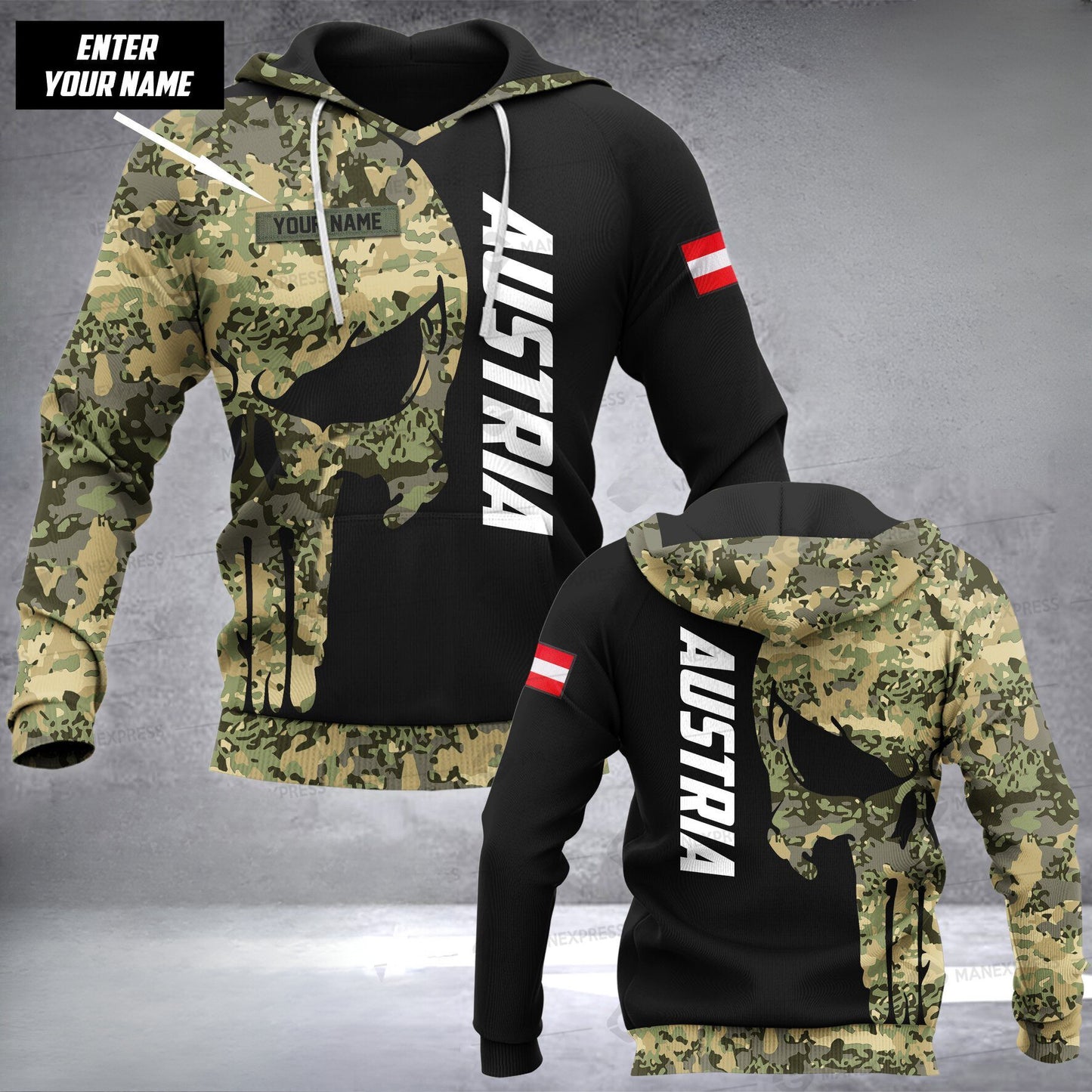 Austria soldier HOODIE hoodie customize 3d printed pun camo