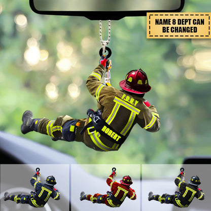 Personalized Firefighter hanging Ornament
