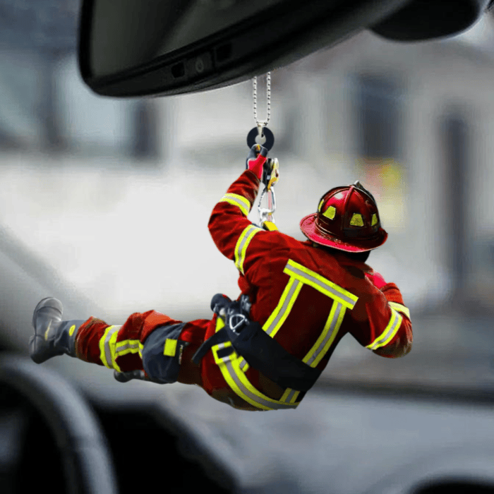 Personalized Firefighter hanging Ornament