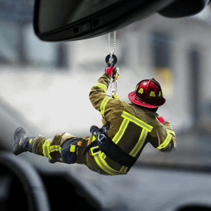 Personalized Firefighter hanging Ornament