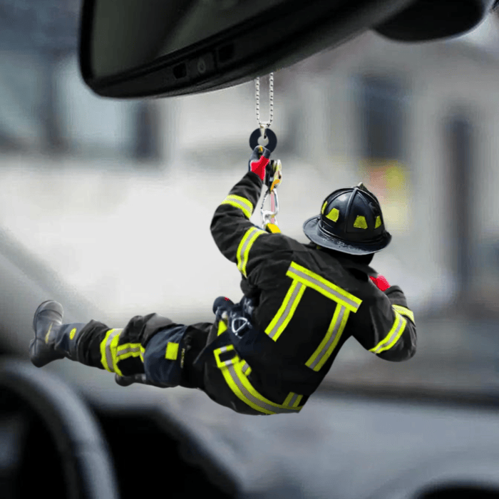 Personalized Firefighter hanging Ornament