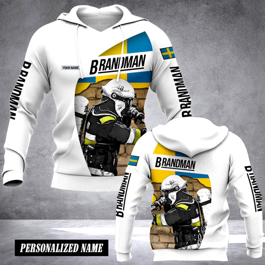 Firefighter Sweden customize hoodie flag