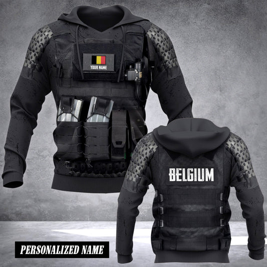 Belgium tatical vest customize hoodie flag
