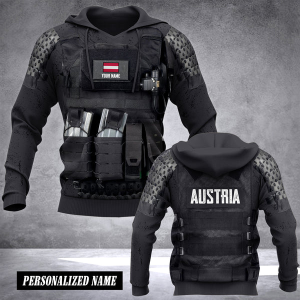 Austria tatical vest customize hoodie flag