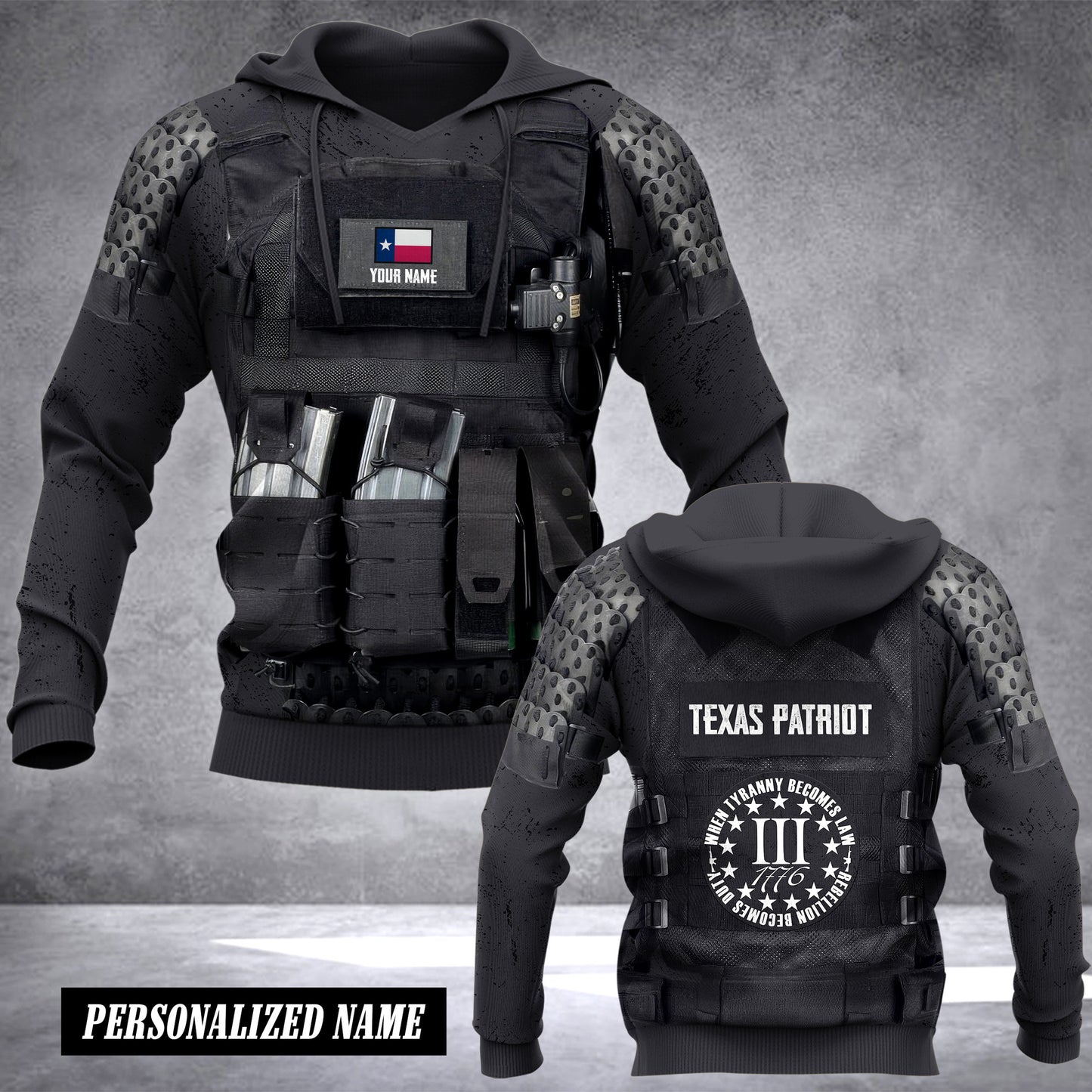 Texas patriot customize hoodie flag 3d