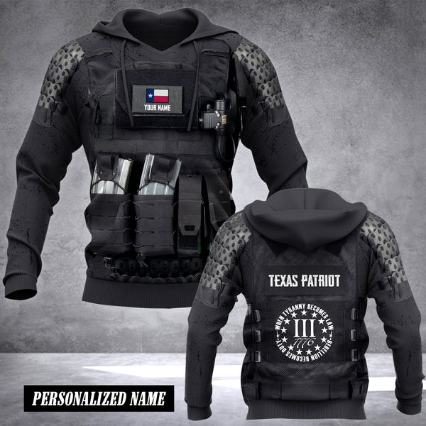 Texas patriot customize hoodie flag 3d