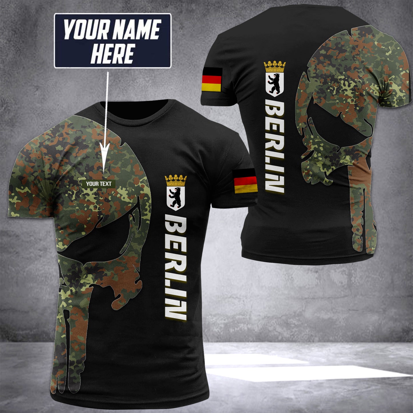 Berlin camo pun customize T-shirt 2452