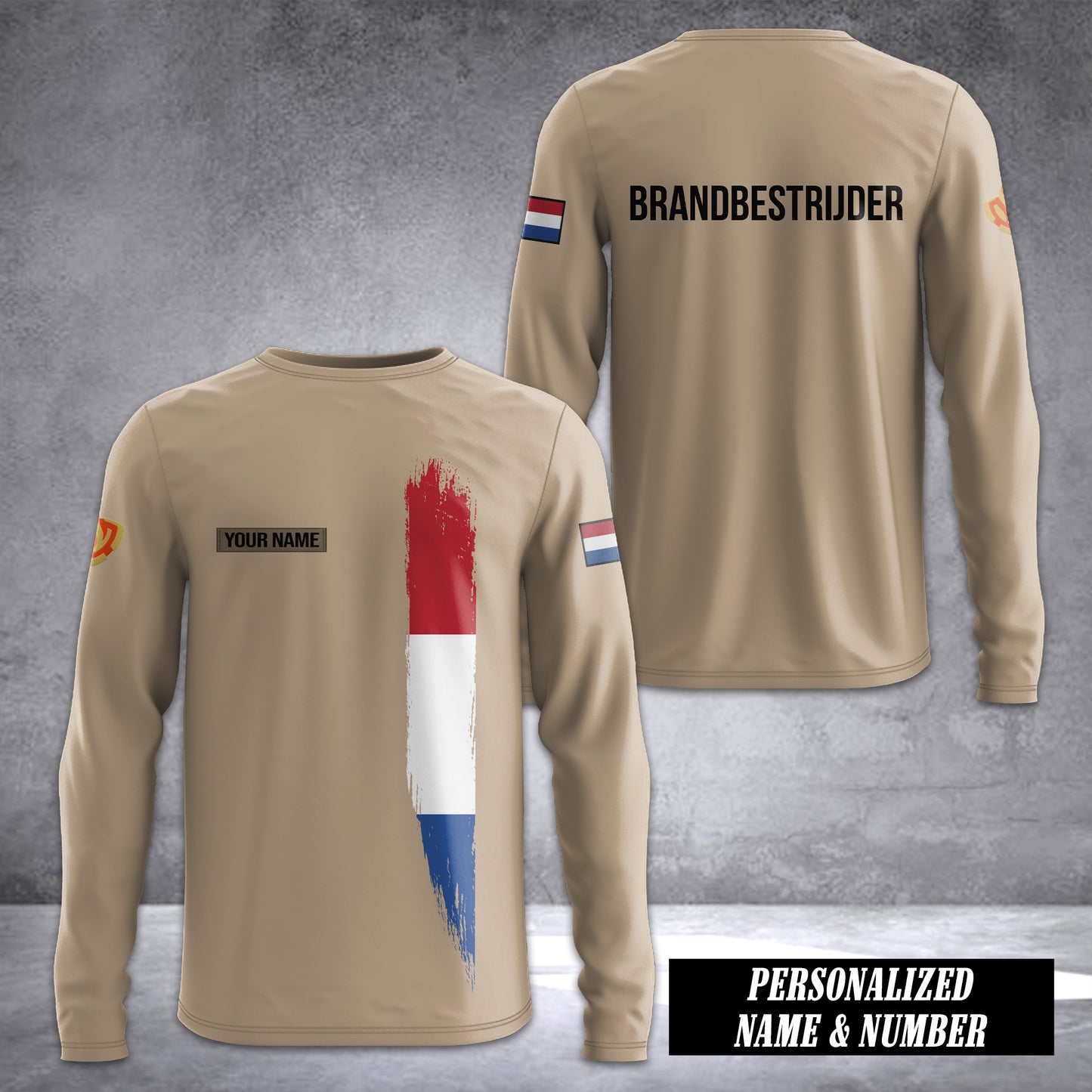Firefighter Netherlands customize Sleeve T-shirt Hoodie 2452