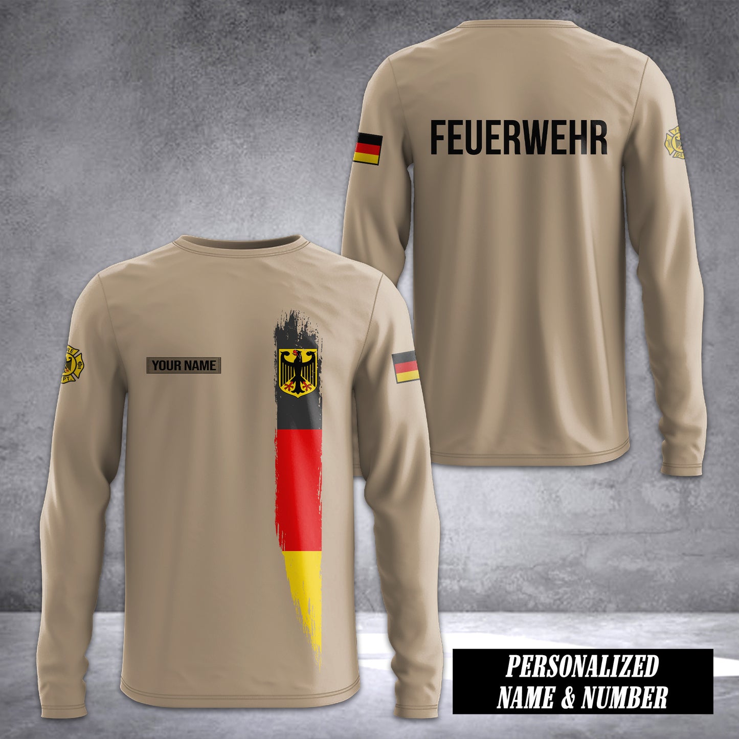 Firefighter Germany customize Sleeve T-shirt Hoodie 2452