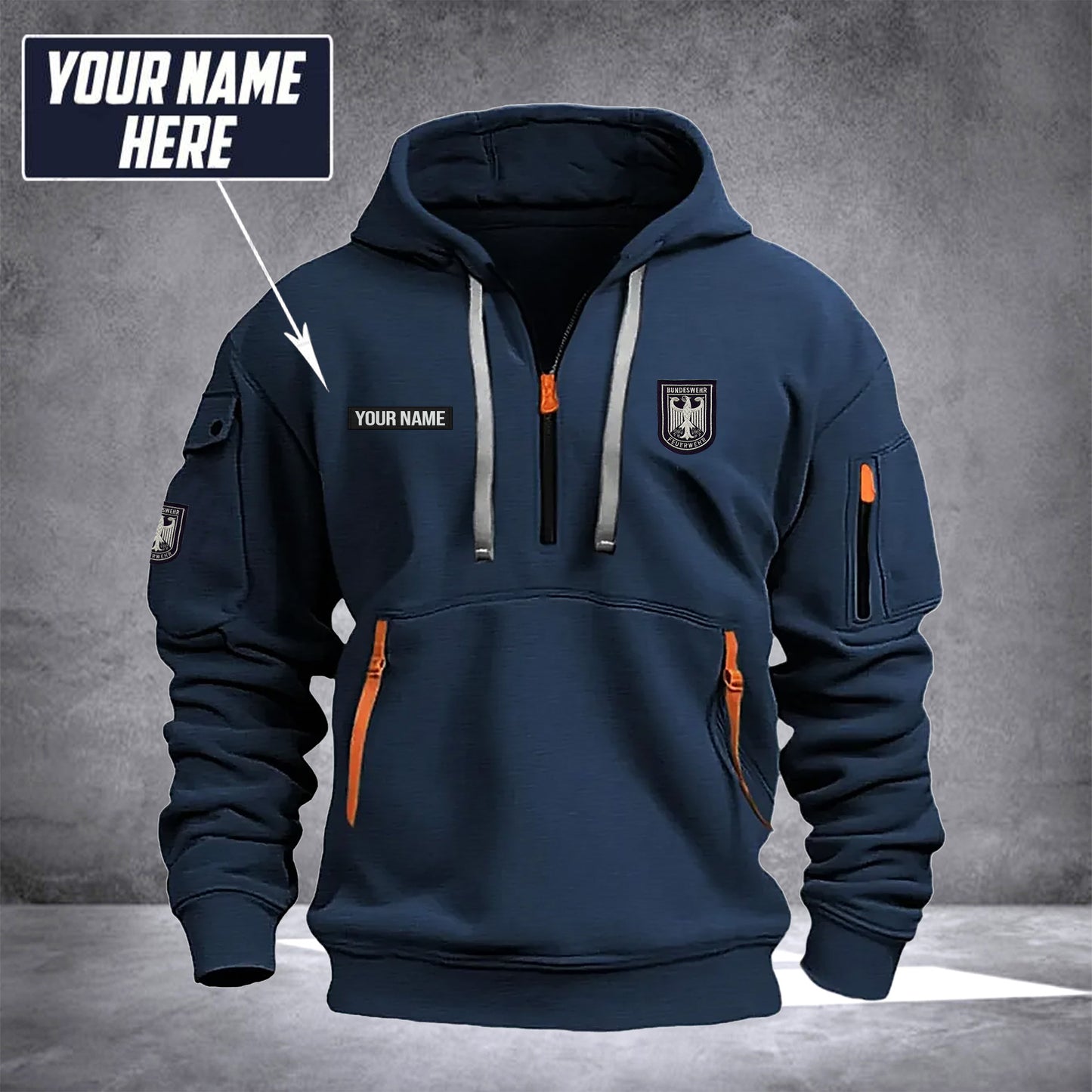 Firefighter Germany customize Hoodie Half Zipper