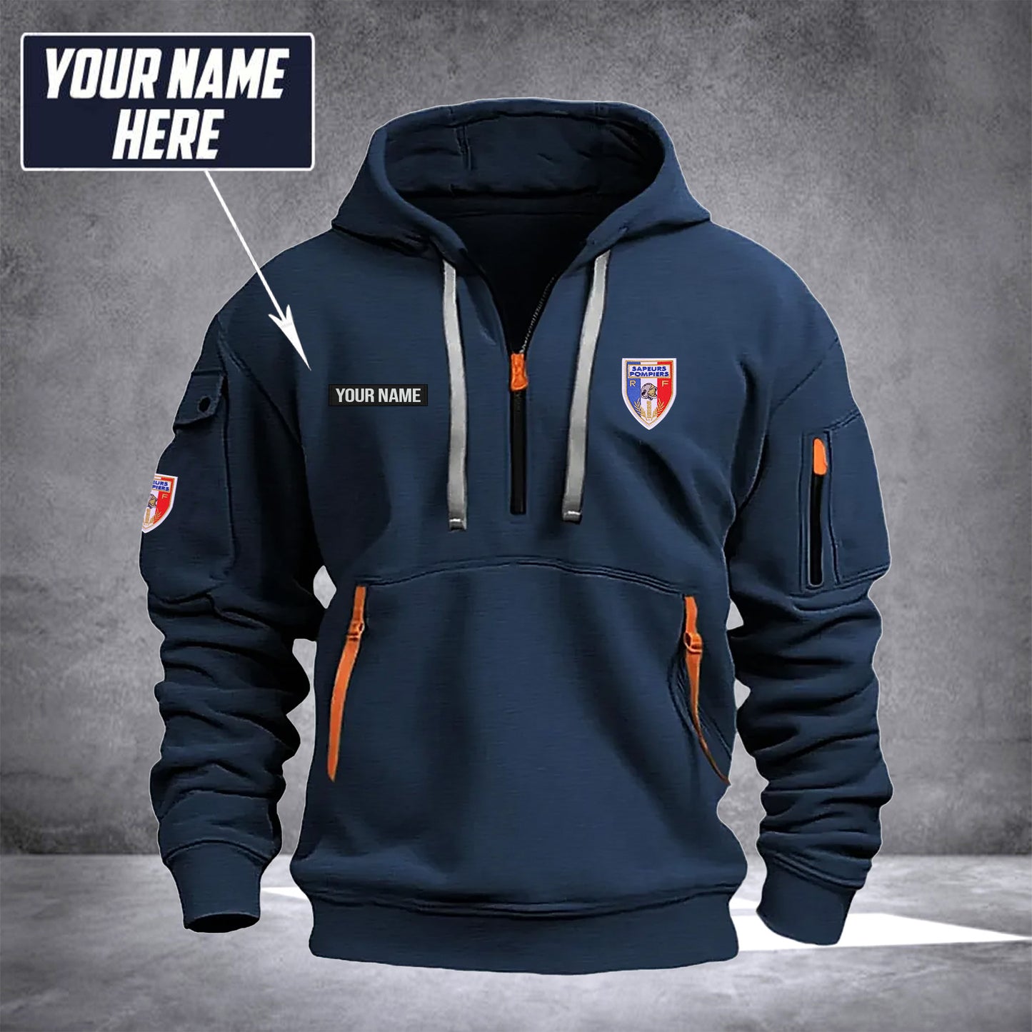 Firefighter France customize Hoodie Half Zipper