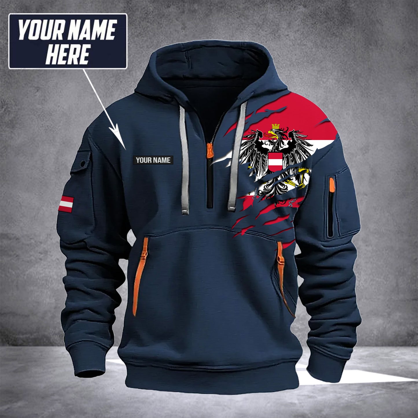 Austria customize Hoodie Half Zipper