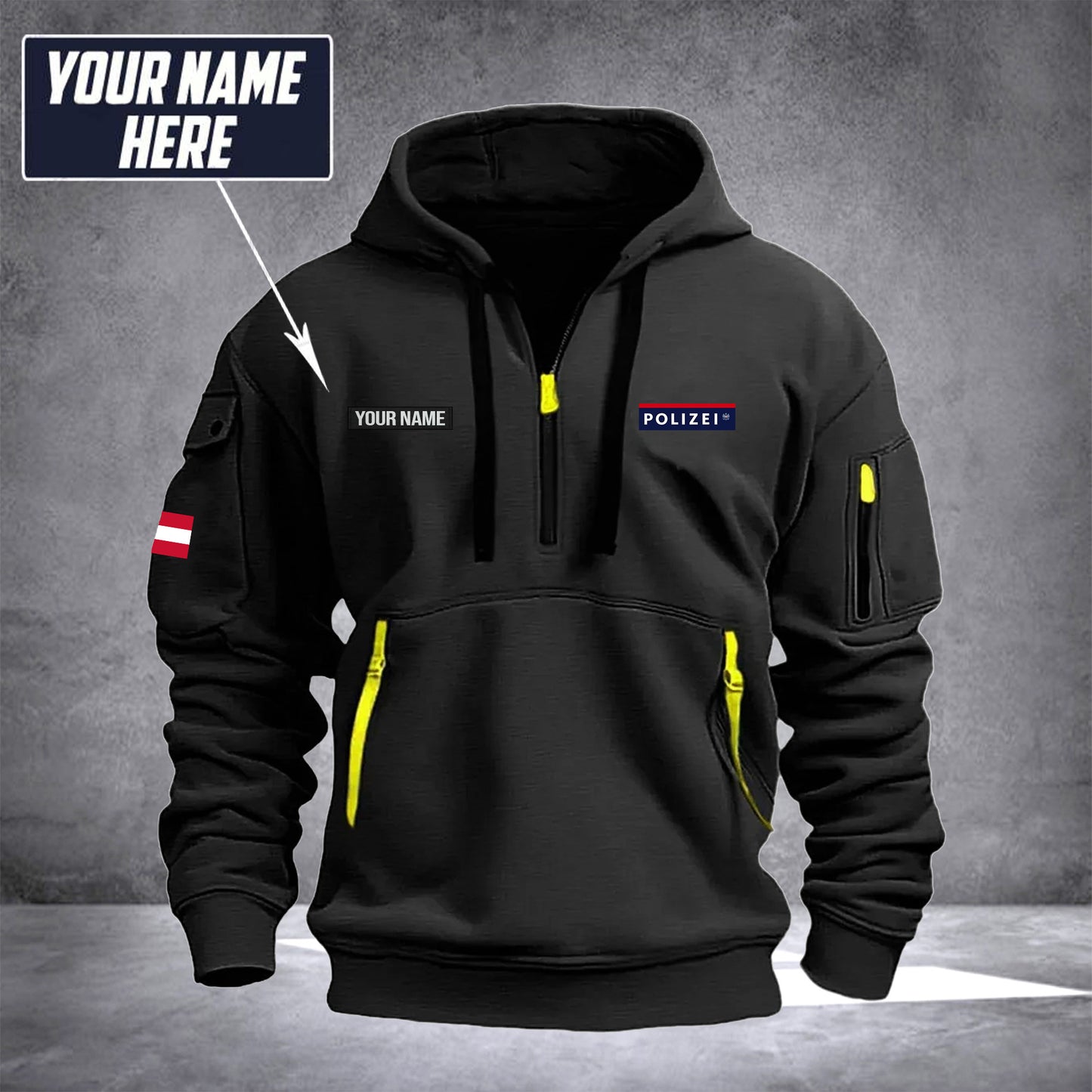 Polizei Austria customize Hoodie Half Zipper