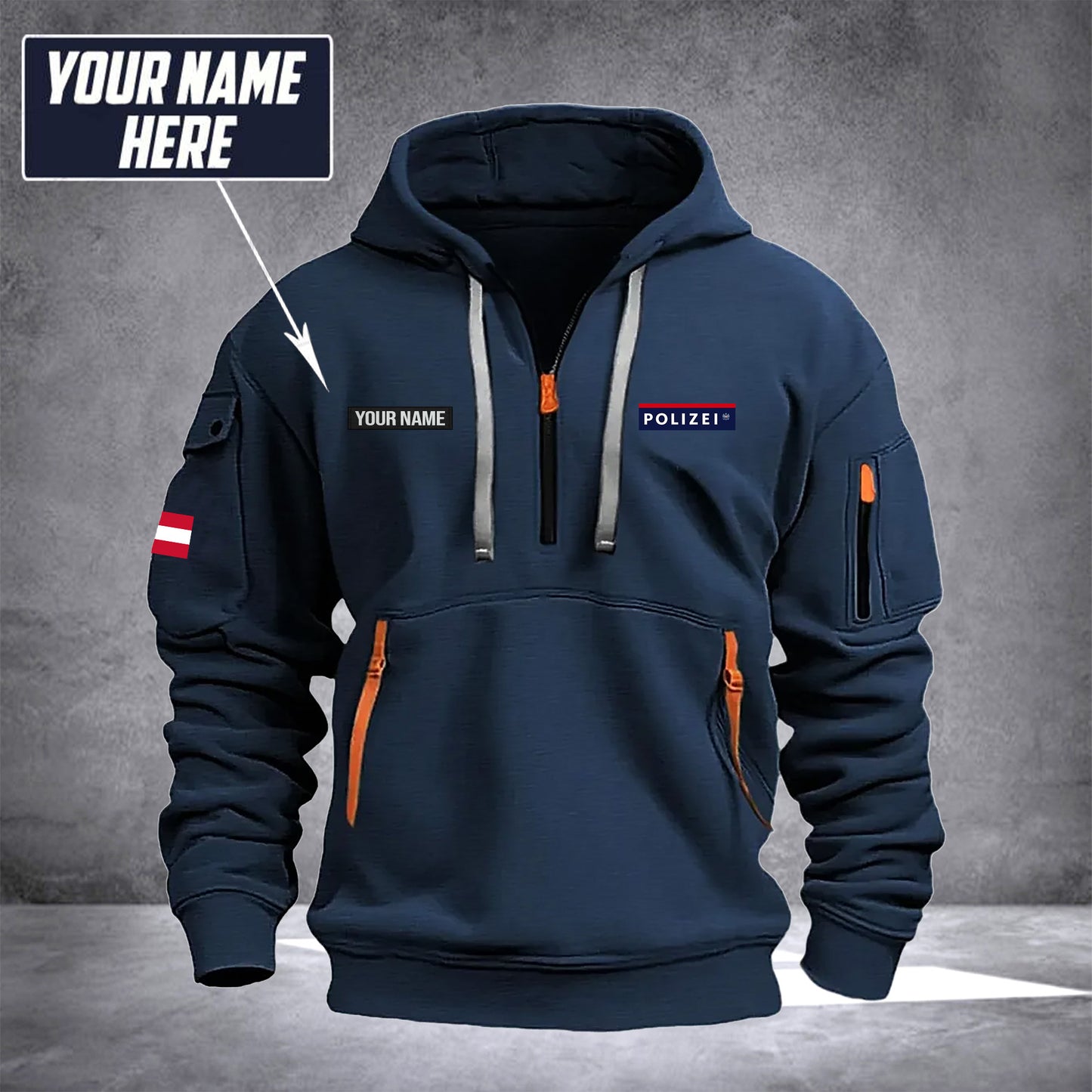 Polizei Austria customize Hoodie Half Zipper