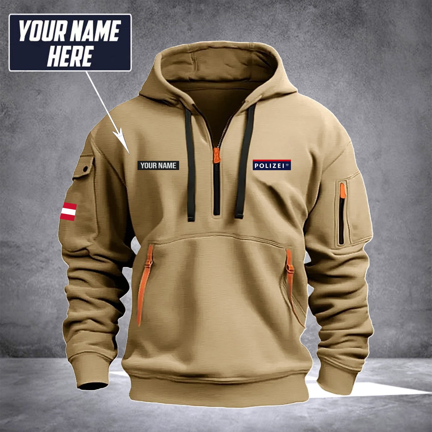 Polizei Austria customize Hoodie Half Zipper