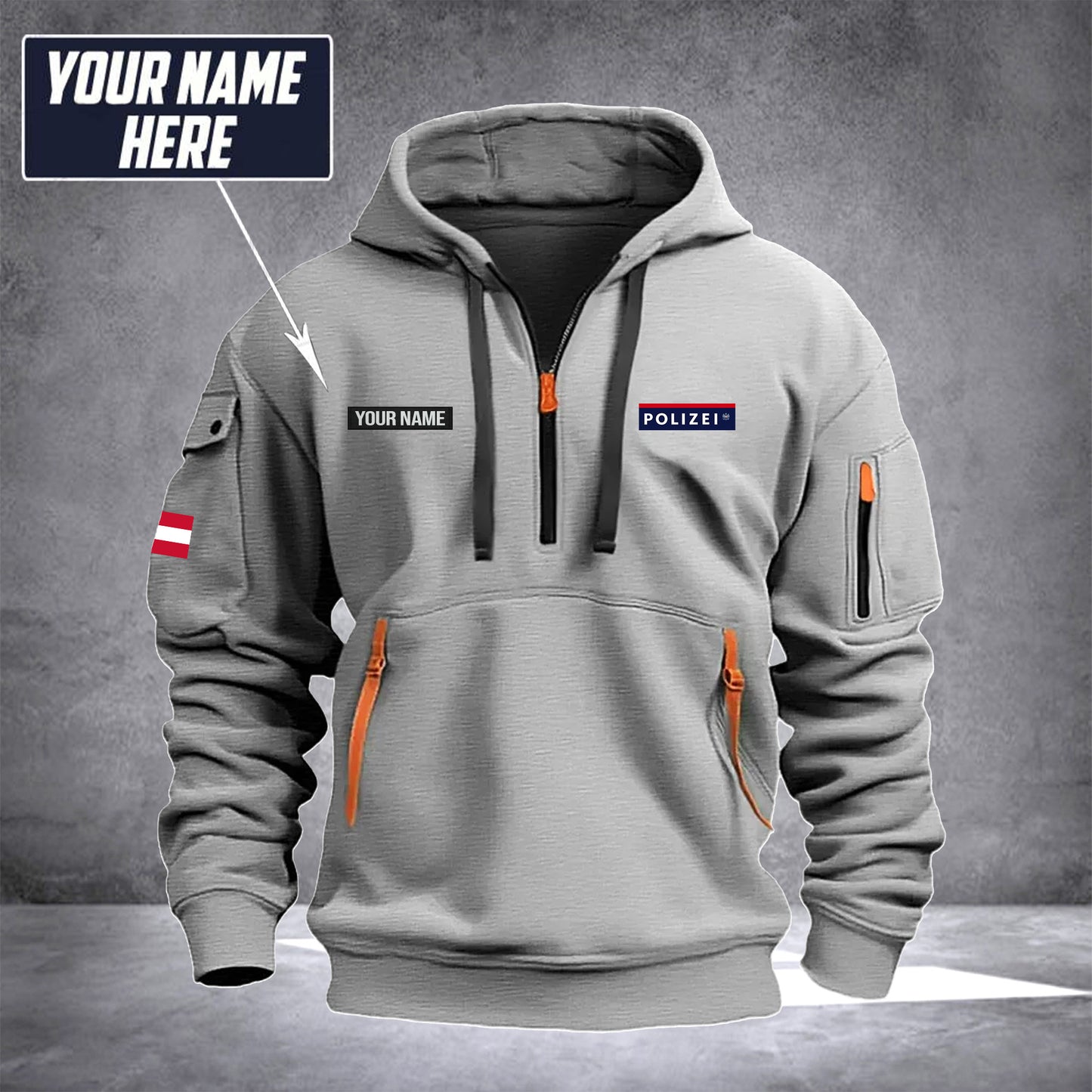 Polizei Austria customize Hoodie Half Zipper