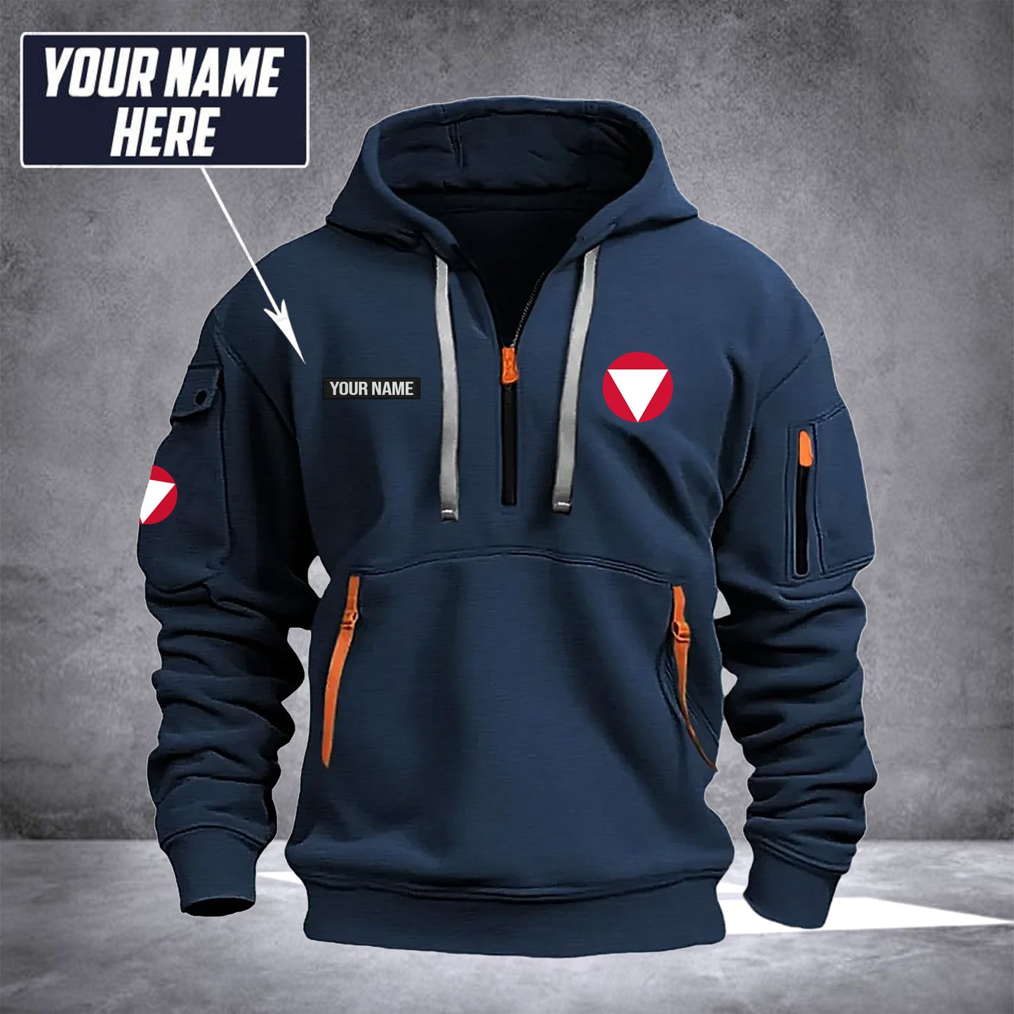 Soldier Austria customize Hoodie Half Zipper