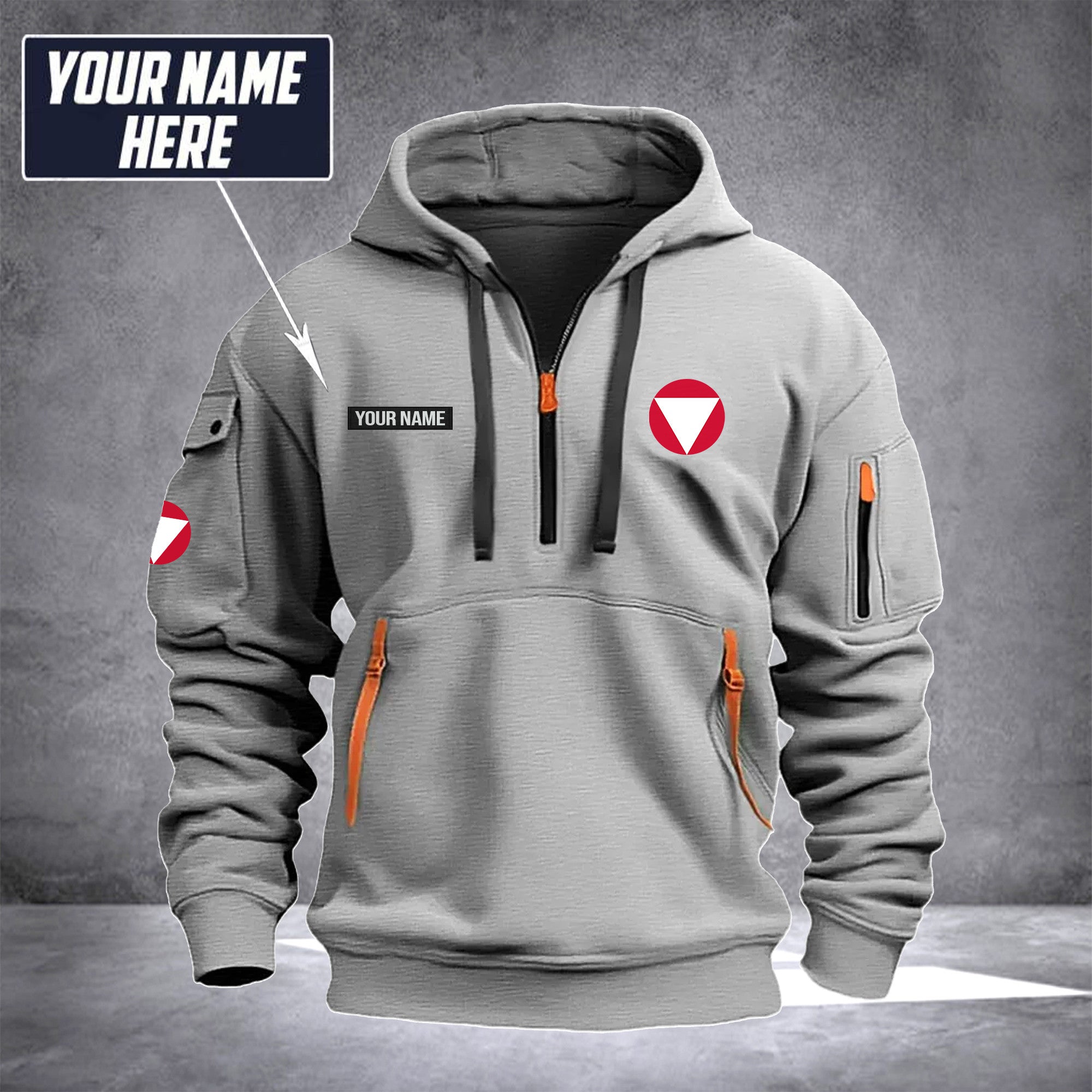 Soldier Austria customize Hoodie Half Zipper