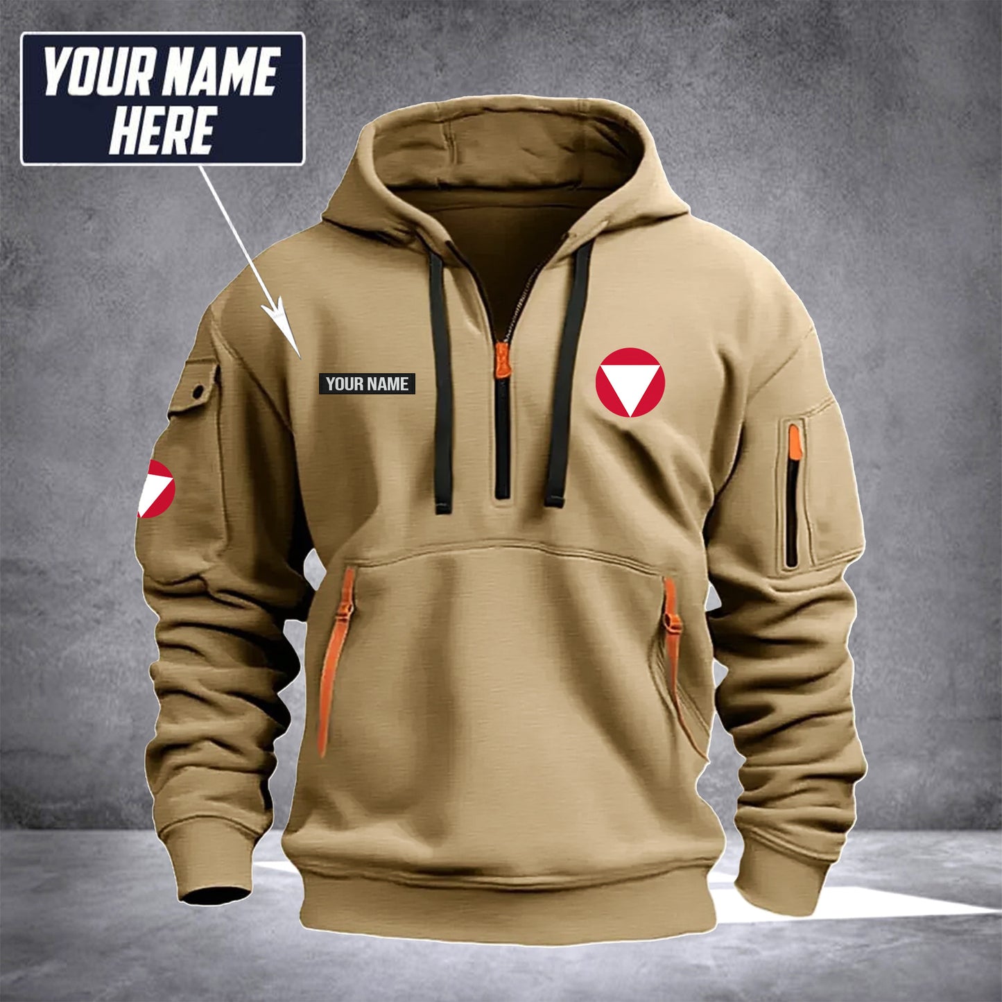 Soldier Austria customize ranking Hoodie Half Zipper