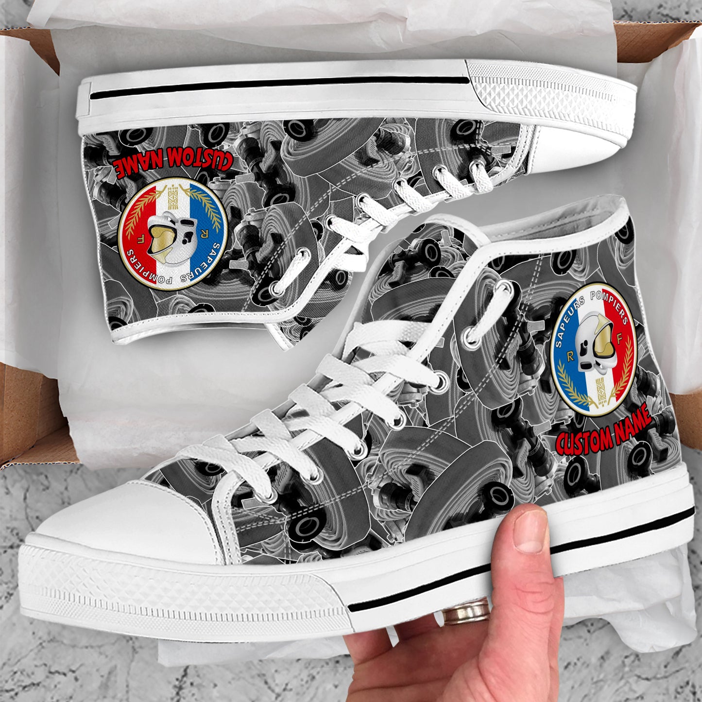 France Firefighter Customize High Top Shoes
